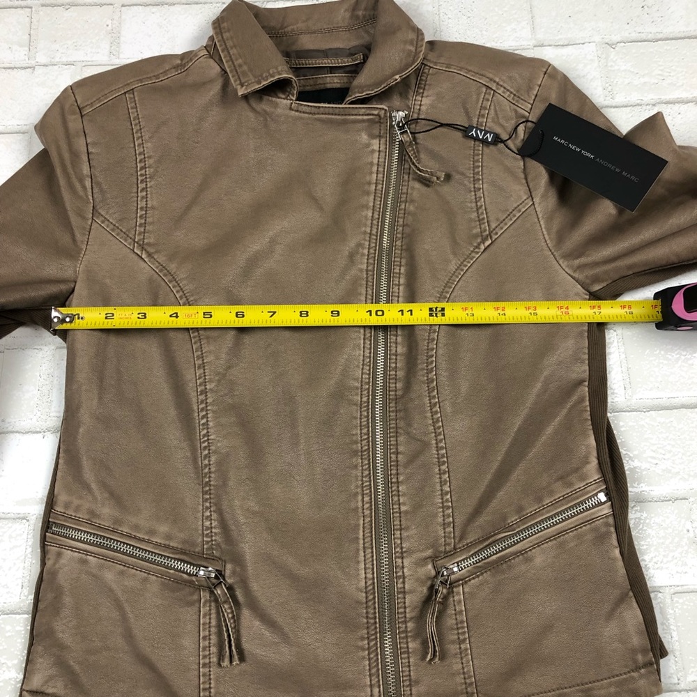 Andrew Marc Faux Leather Moto Jacket - Picture 7 of 8